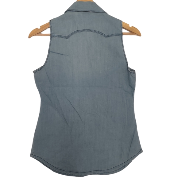 Guess Denim Sleeveless Top Size M - Picture 2 of 9